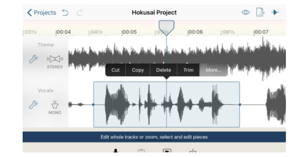 Les meilleures applications pour les musiciens - Hokusai Audio Editor